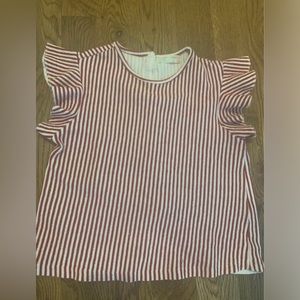 Zara girls red & white striped top